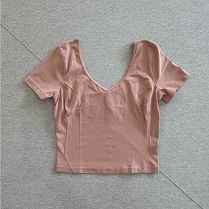 Lululemon Tan V-Neck Crop Top